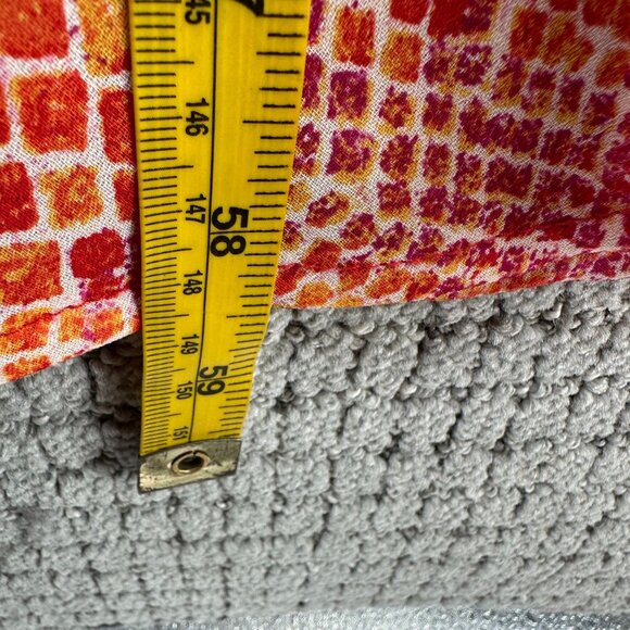 CDC Caren Desiree Company Maxi Dress 14 Orange Pink Sleeveless Lined Abstract - Picture 9 of 11